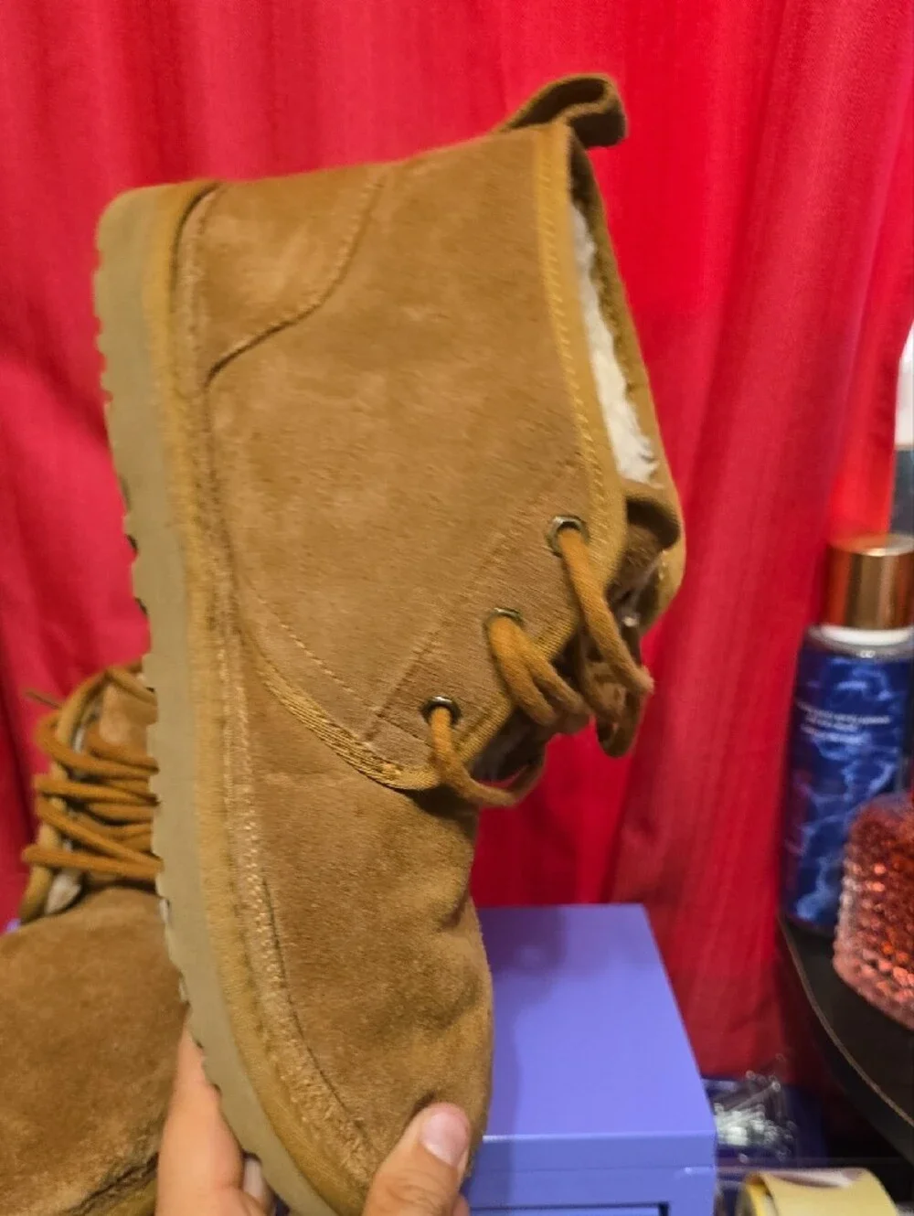 UGG Chestnut Brown Suede Lace-Up Ankle Boots